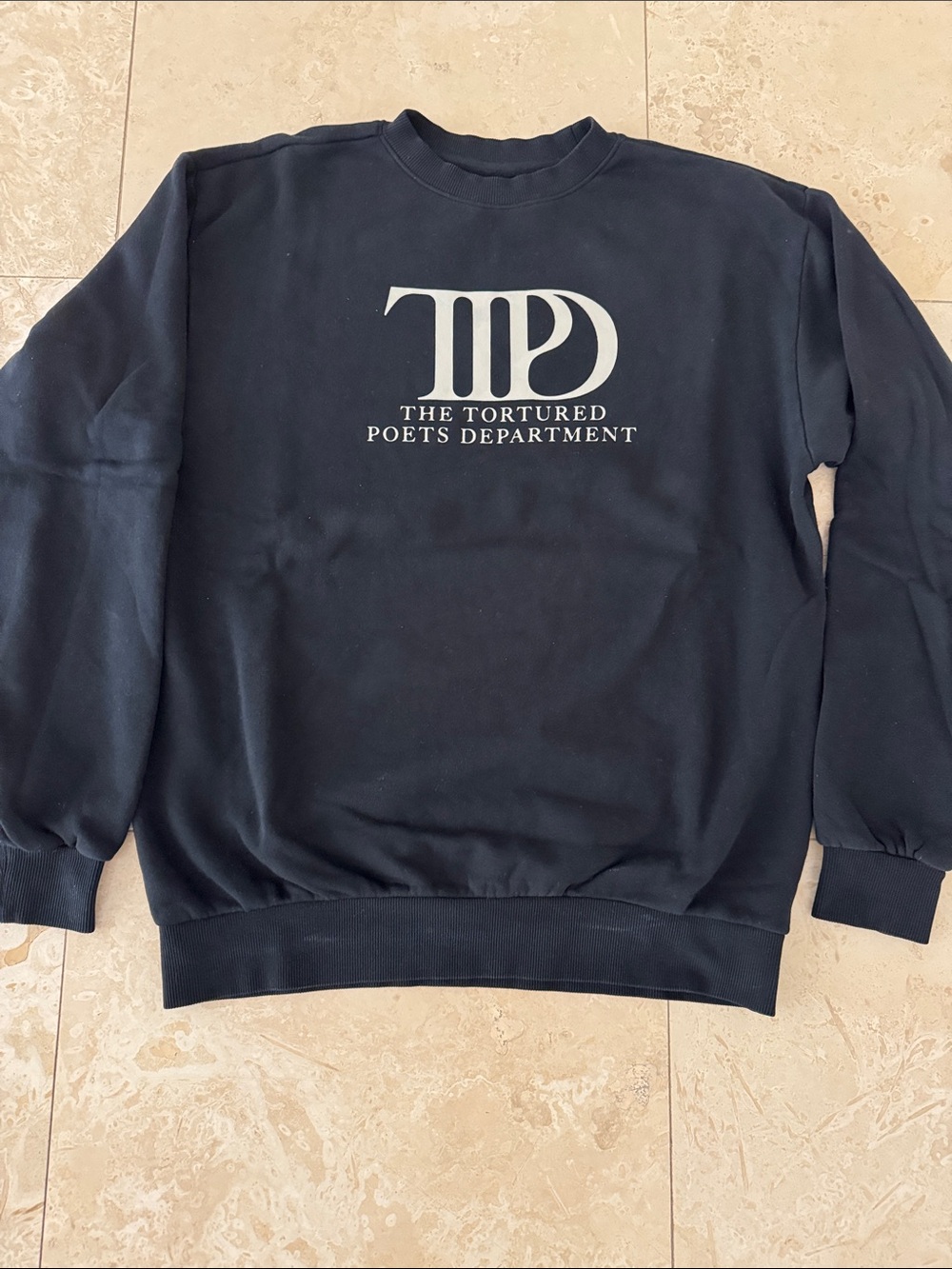 Taylor Swift Tortured Poets Department Black Crew Sweatshirt.  Size: M NEW ✨